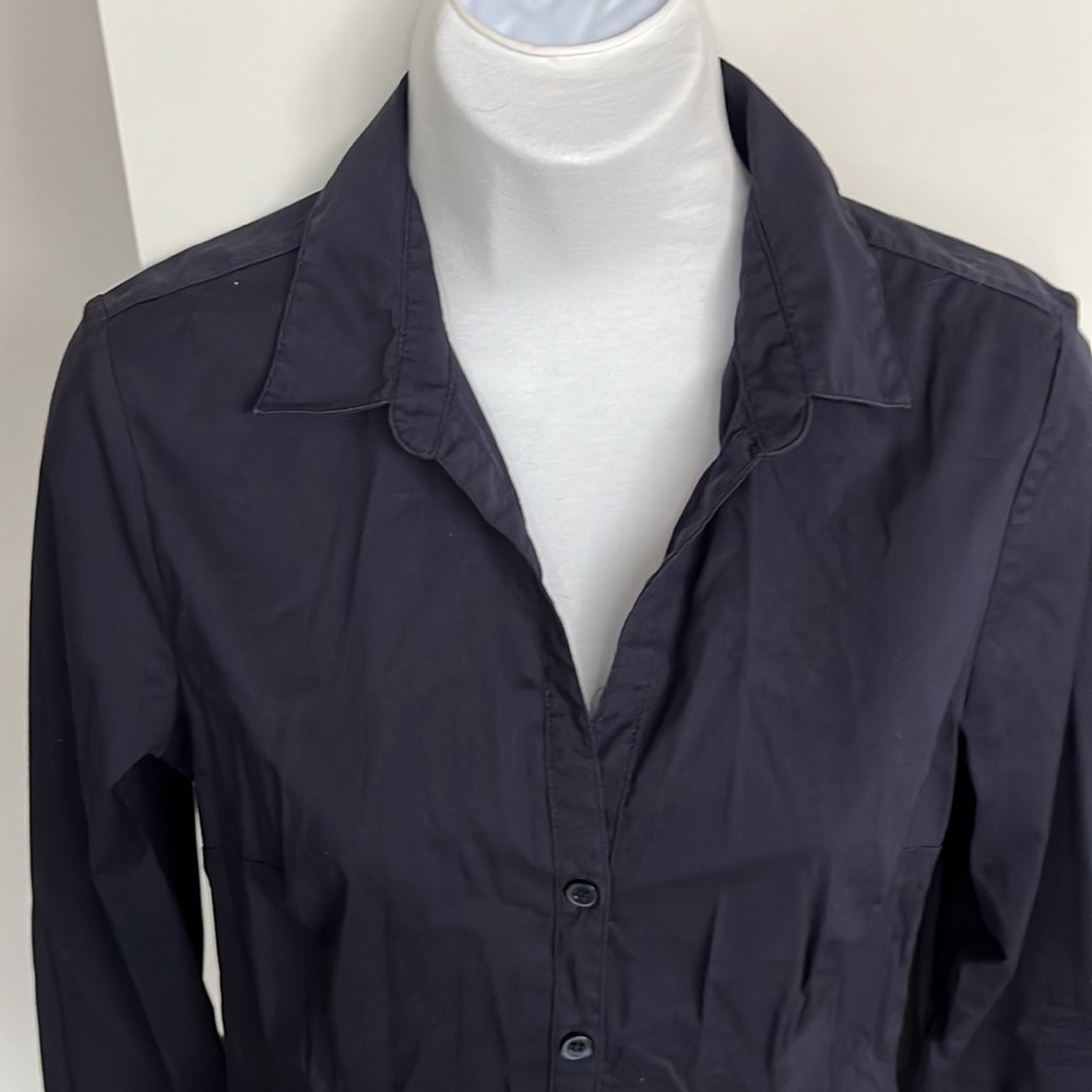Navy Blue button up - Picture 2 of 4